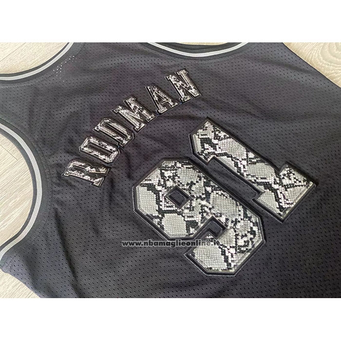 Maglia Chicago Bulls Dennis Rodman #91 Mitchell & Ness 1997-98 Nero1